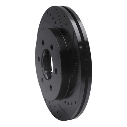 R1 Concepts R1 04-08 Ford F-150 4WD Front Right Drilled & Slotted Black Brake Rotor