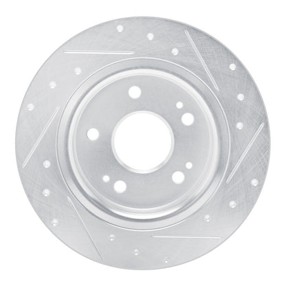 R1 Concepts R1 22-25 Acura Integra Rear Left Drilled & Slotted Silver Brake Rotor