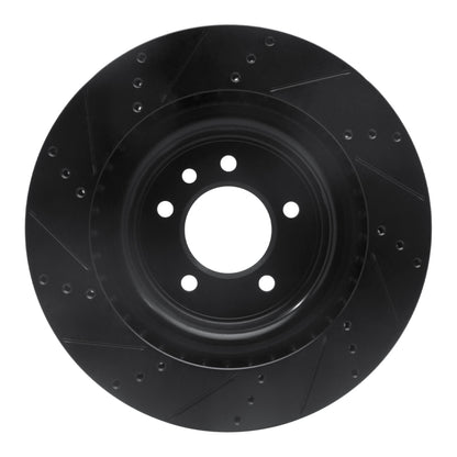 R1 Concepts R1 14-24 Land Rover Range Rover Sport Rear Right Drilled & Slotted Black Brake Rotor