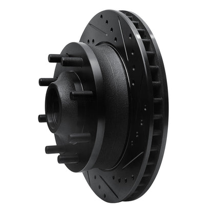 R1 Concepts R1 71-95 Chevrolet C20 Pickup Front Right Drilled & Slotted Black Brake Rotor