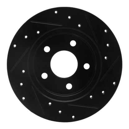 R1 Concepts R1 04-12 Chevrolet Malibu Rear Left Drilled & Slotted Black Brake Rotor