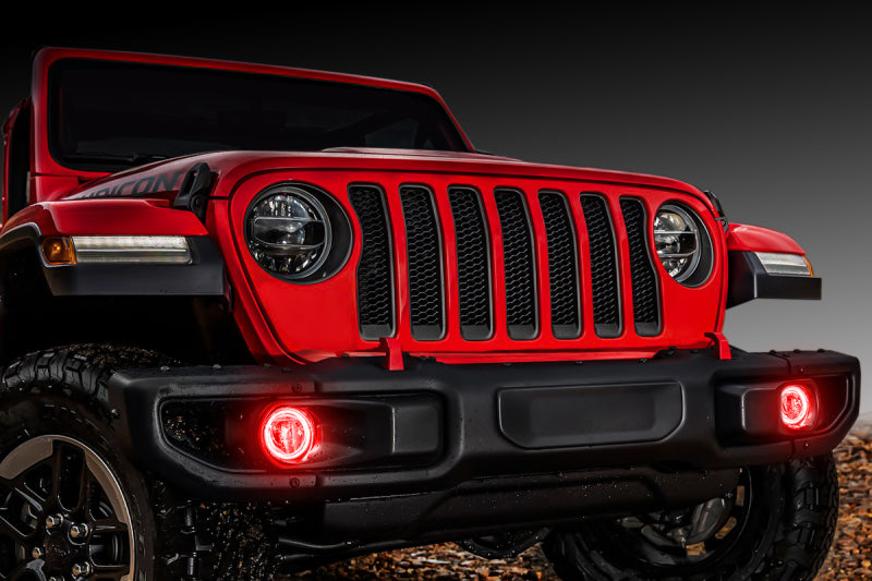 ORACLE Lighting Oracle Jeep Wrangler JL/Gladiator JT LED Surface Mount Fog Light Halo Kit - Red
