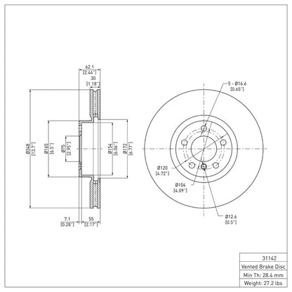 DFC 07-18 BMW X5 Front Brake Rotor