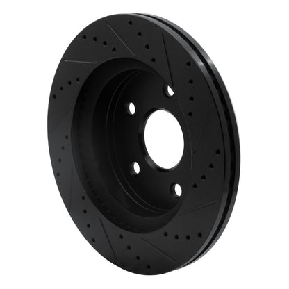 R1 Concepts R1 02-24 Chrysler ASPEN Front Left Drilled & Slotted Black Brake Rotor