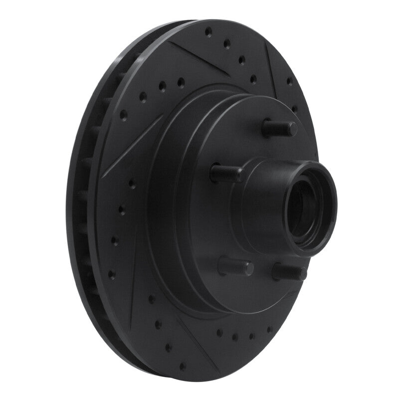 R1 Concepts R1 93-95 Chevrolet G10 Front Right Drilled & Slotted Black Brake Rotor