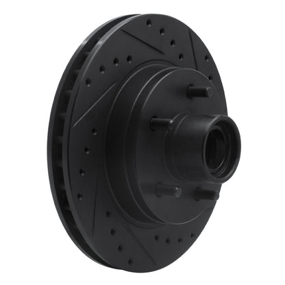 R1 Concepts R1 93-95 Chevrolet G10 Front Right Drilled & Slotted Black Brake Rotor