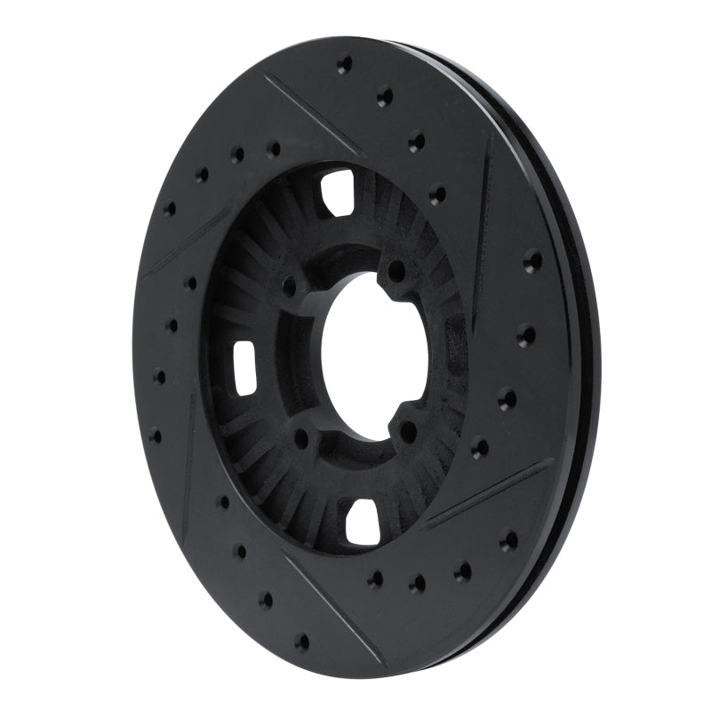 R1 Concepts R1 83-89 Isuzu Impulse Front Left Drilled & Slotted Black Brake Rotor
