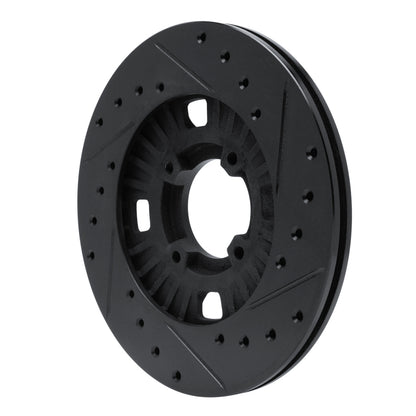 R1 Concepts R1 83-89 Isuzu Impulse Front Left Drilled & Slotted Black Brake Rotor