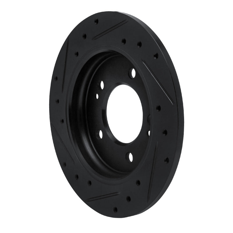 R1 Concepts R1 17-25 Hyundai Elantra Rear Right Drilled & Slotted Black Brake Rotor