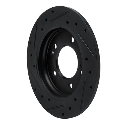 R1 Concepts R1 17-25 Hyundai Elantra Rear Right Drilled & Slotted Black Brake Rotor