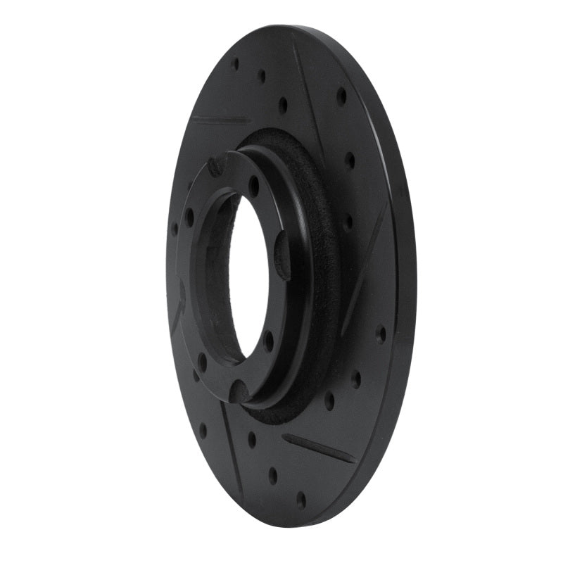 R1 Concepts R1 80-82 Toyota Tercel Front Right Drilled & Slotted Black Brake Rotor