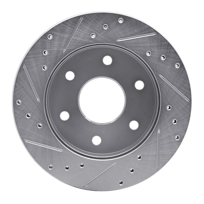 R1 Concepts R1 88-91 Chevrolet K1500 Front Right Drilled & Slotted Silver Brake Rotor