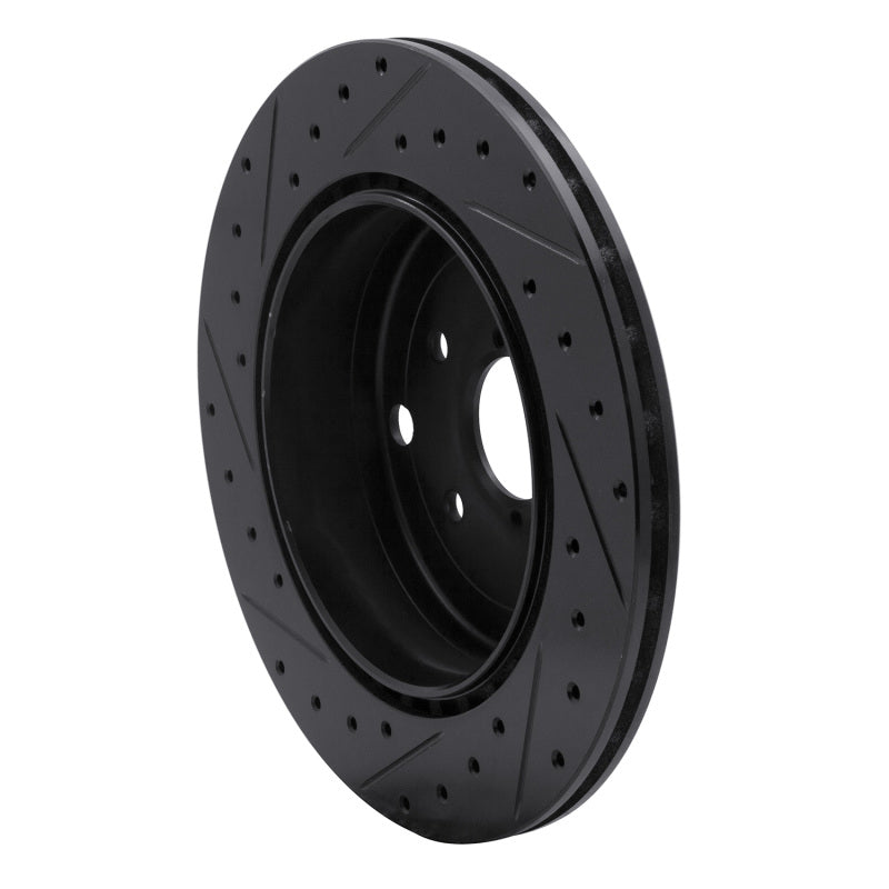 R1 Concepts R1 08-20 Subaru Impreza Rear Right Drilled & Slotted Black Brake Rotor
