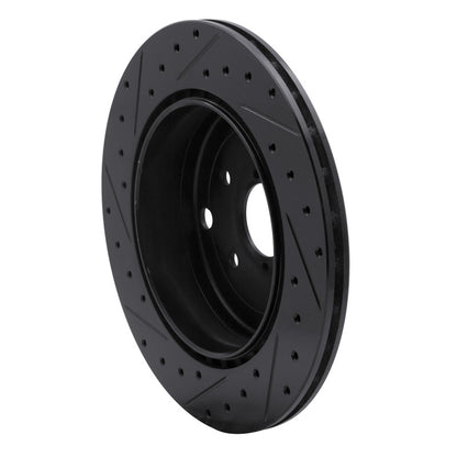 R1 Concepts R1 08-20 Subaru Impreza Rear Right Drilled & Slotted Black Brake Rotor