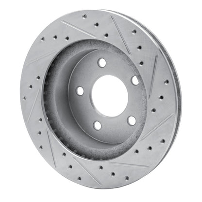 R1 Concepts R1 82-90 Ford Mustang Rear Left Drilled & Slotted Silver Brake Rotor