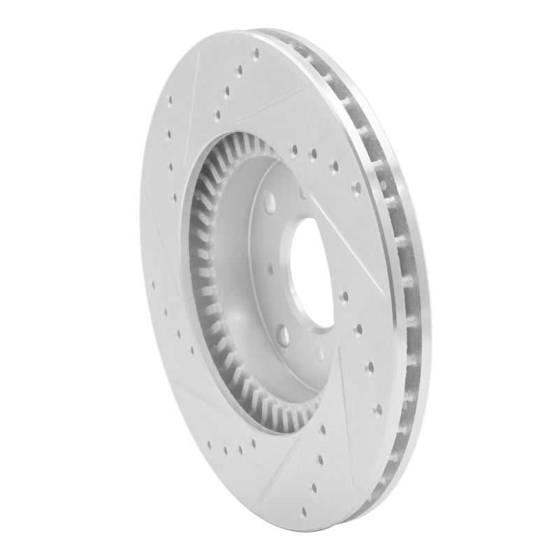 R1 Concepts R1 92-96 Honda Prelude Front Right Drilled & Slotted Silver Brake Rotor