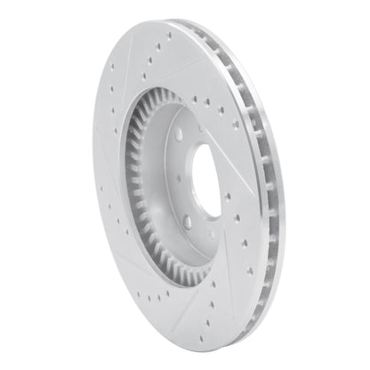 R1 Concepts R1 92-96 Honda Prelude Front Right Drilled & Slotted Silver Brake Rotor