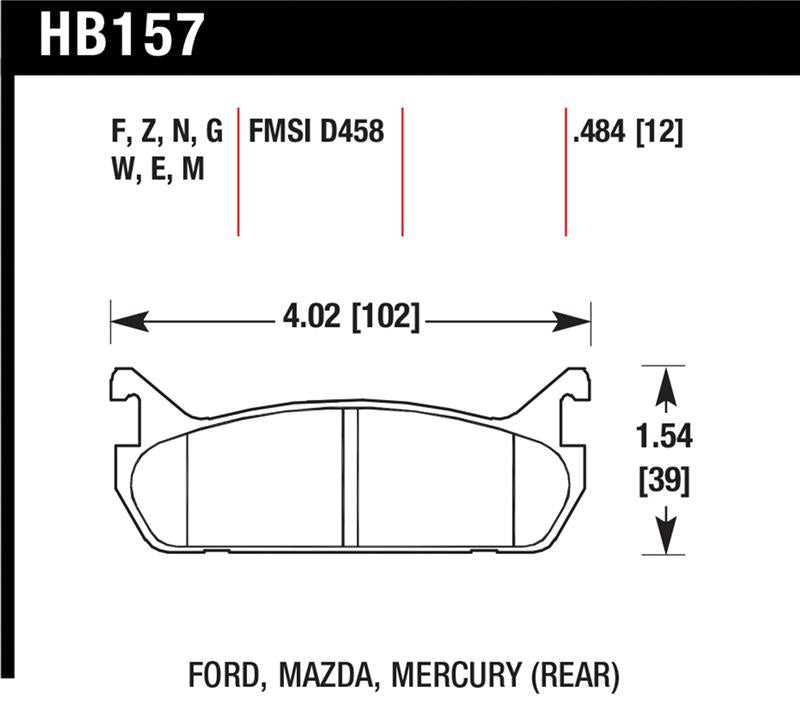 Hawk Performance Hawk 89-93 Miata HP+ Street Rear Brake Pads (D458)