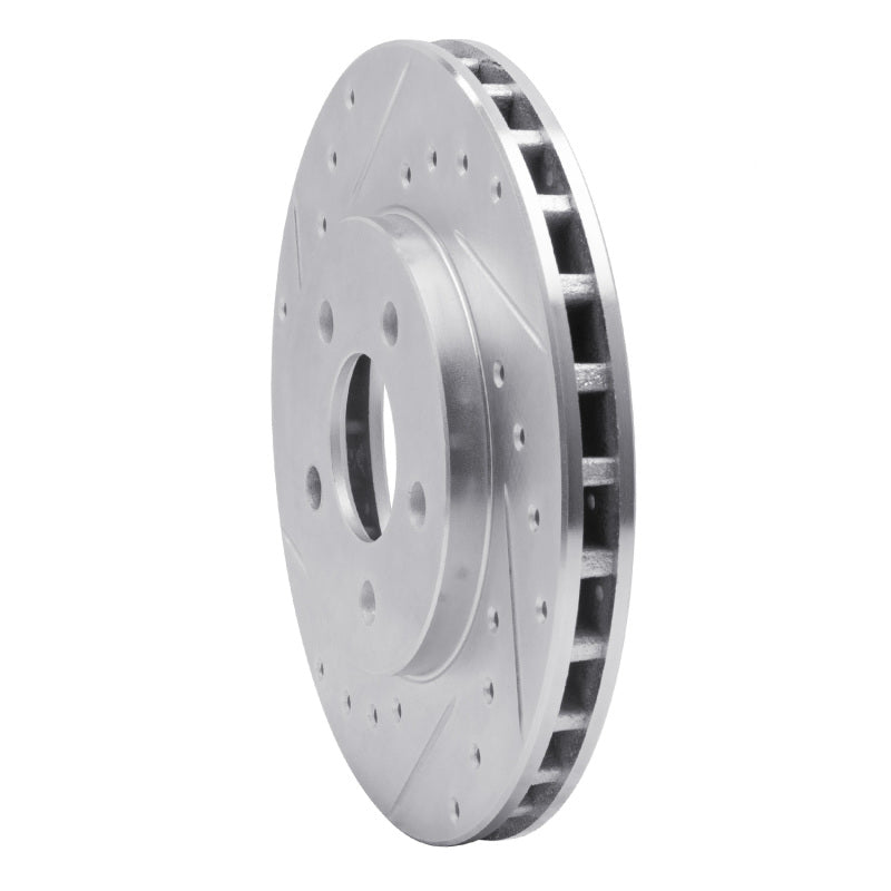 R1 Concepts R1 84-95 Chrysler LeBaron GTC & GTS Front Left Drilled & Slotted Silver Brake Rotor