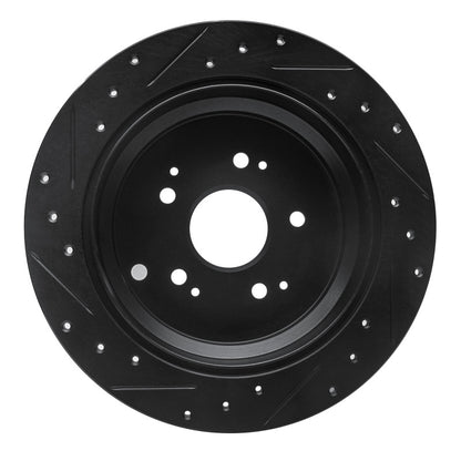 R1 Concepts R1 02-04 Honda Odyssey Rear Right Drilled & Slotted Black Brake Rotor
