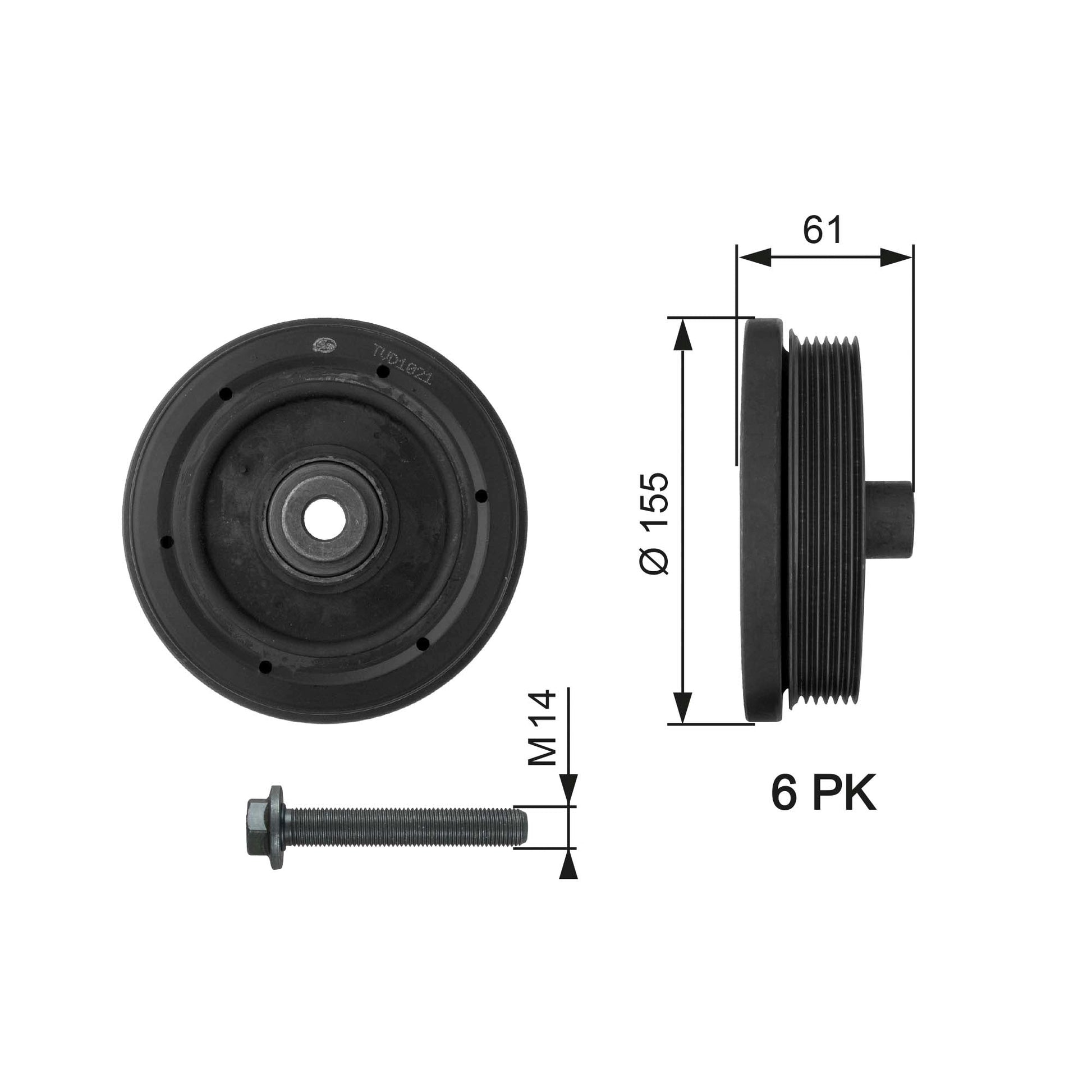 GATES GATTVD1021A Crankshaft Belt Pulley