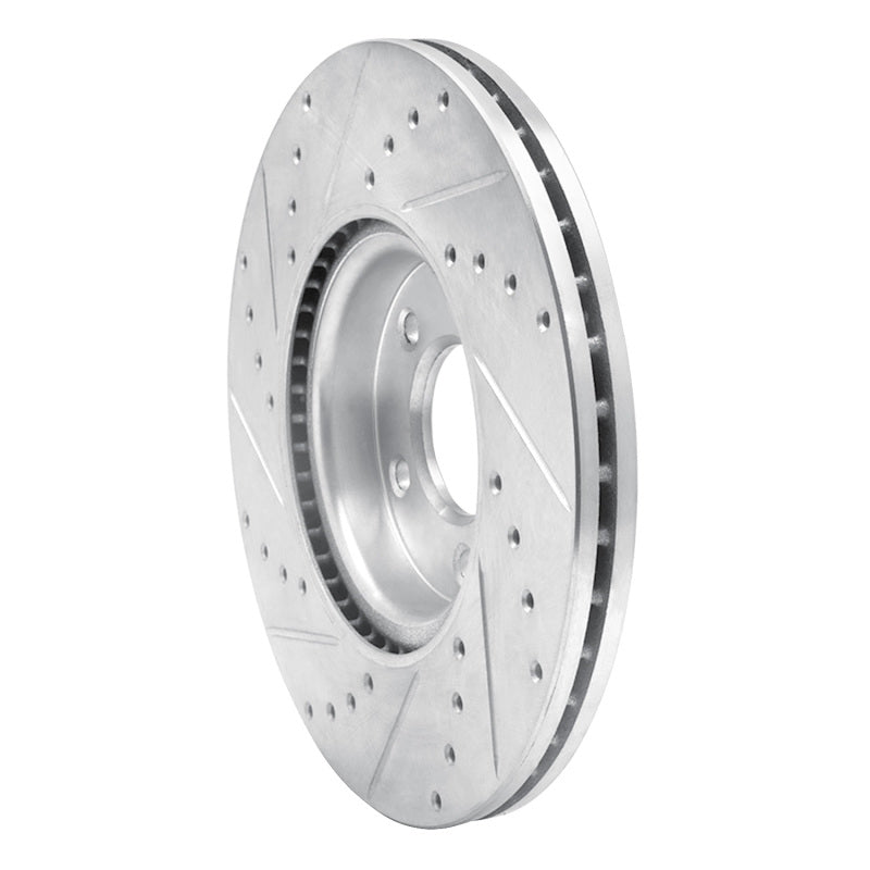 R1 Concepts R1 88-91 Mazda 929 Front Right Drilled & Slotted Silver Brake Rotor