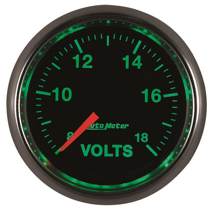 Autometer GS Series 2-1/16in Voltmeter 18V Electrical Gauge Full Sweep