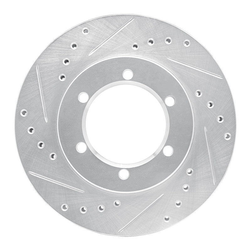 R1 Concepts R1 98-15 Nissan NP300 (Mexico) Front Left Drilled & Slotted Silver Brake Rotor