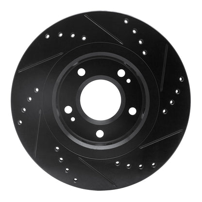 R1 Concepts R1 09-15 Mitsubishi Lancer Front Left Drilled & Slotted Black Brake Rotor