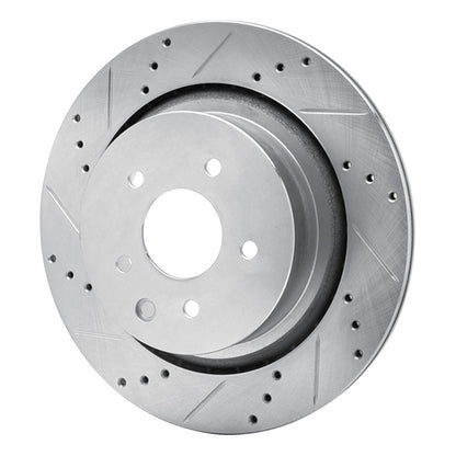 R1 Concepts R1 07-15 Infiniti G37 Rear Left Drilled & Slotted Silver Brake Rotor