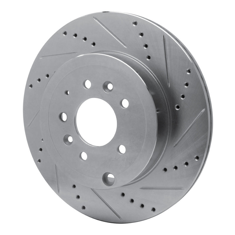 R1 Concepts R1 07-15 Mazda CX-9 Rear Right Drilled & Slotted Silver Brake Rotor