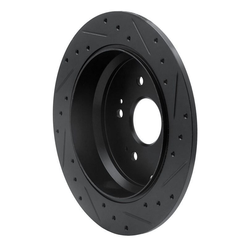R1 Concepts R1 2005-2018 Acura RDX Rear Left Drilled & Slotted Black Brake Rotor