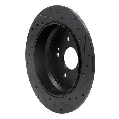 R1 Concepts R1 2005-2018 Acura RDX Rear Left Drilled & Slotted Black Brake Rotor
