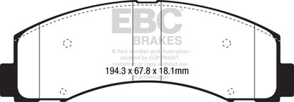 EBC 2018+ Ford F-150 2.7L Twin Turbo (2WD) Greenstuff Front Brake Pads