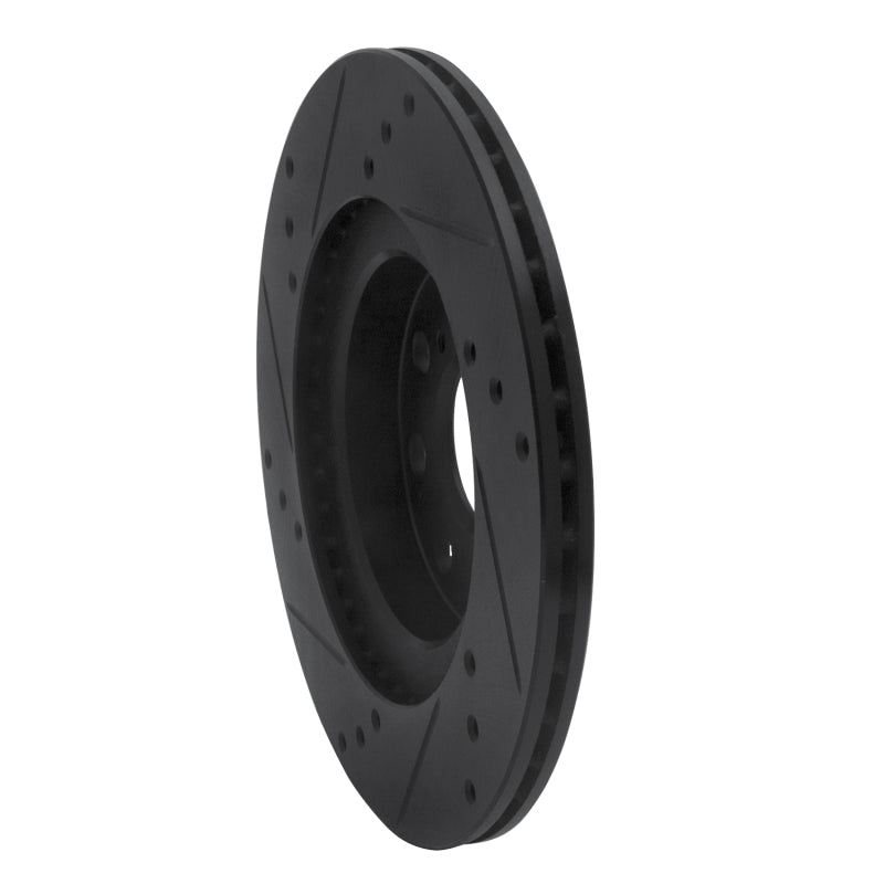 R1 Concepts R1 00-05 Toyota MR2 Spyder Rear Right Drilled & Slotted Black Brake Rotor