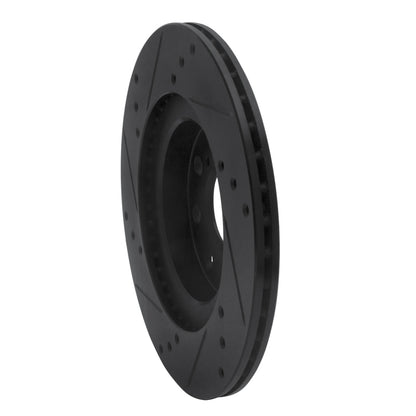 R1 Concepts R1 00-05 Toyota MR2 Spyder Rear Right Drilled & Slotted Black Brake Rotor