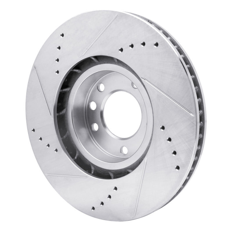 R1 Concepts R1 11-18 Porsche CAYENNE Left Front Drilled & Slotted Silver Brake Rotor