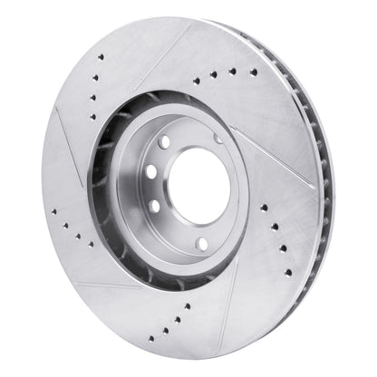 R1 Concepts R1 11-18 Porsche CAYENNE Left Front Drilled & Slotted Silver Brake Rotor