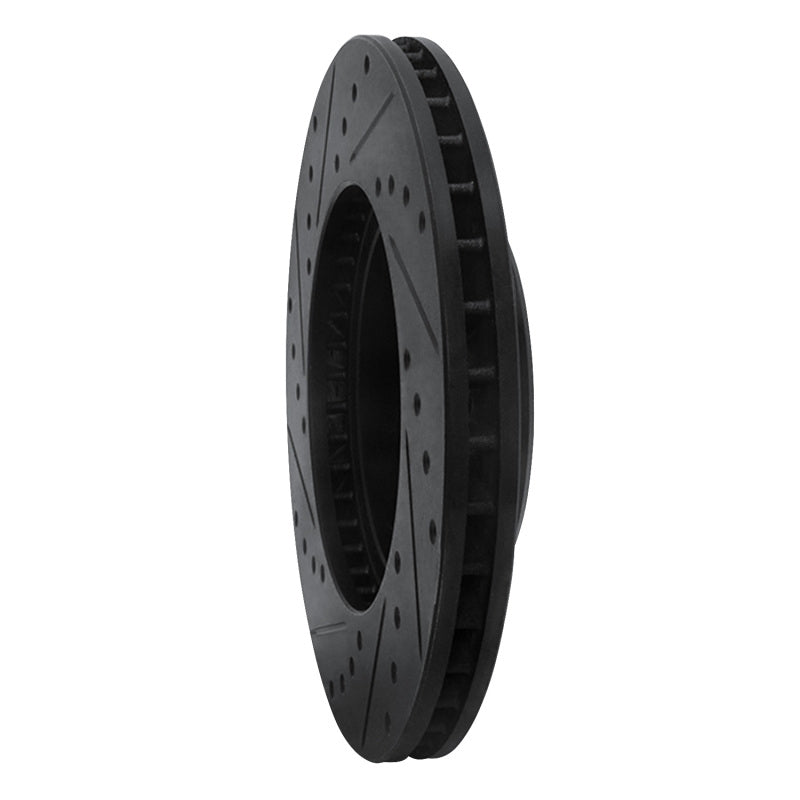 R1 Concepts R1 93-98 Toyota T100 Front Right Drilled & Slotted Black Brake Rotor