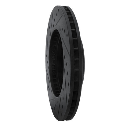 R1 Concepts R1 93-98 Toyota T100 Front Right Drilled & Slotted Black Brake Rotor