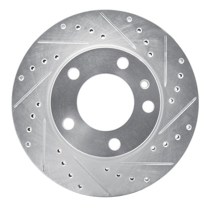 R1 Concepts R1 82-89 BMW 535I Front Right Drilled & Slotted Silver Brake Rotor
