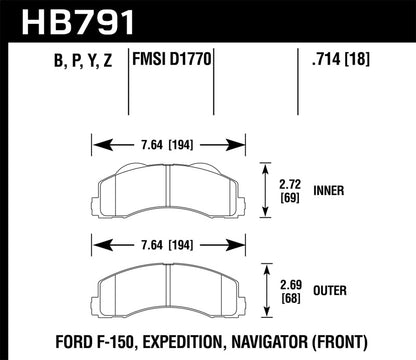 Hawk Performance Hawk 14-16 Ford F-150 LTS Street Front Brake Pads