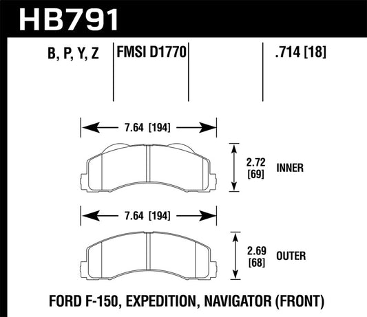 Hawk Performance Hawk 14-16 Ford F-150 LTS Street Front Brake Pads