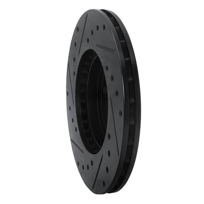 R1 Concepts R1 90-91 Toyota Celica Front Right Drilled & Slotted Black Brake Rotor