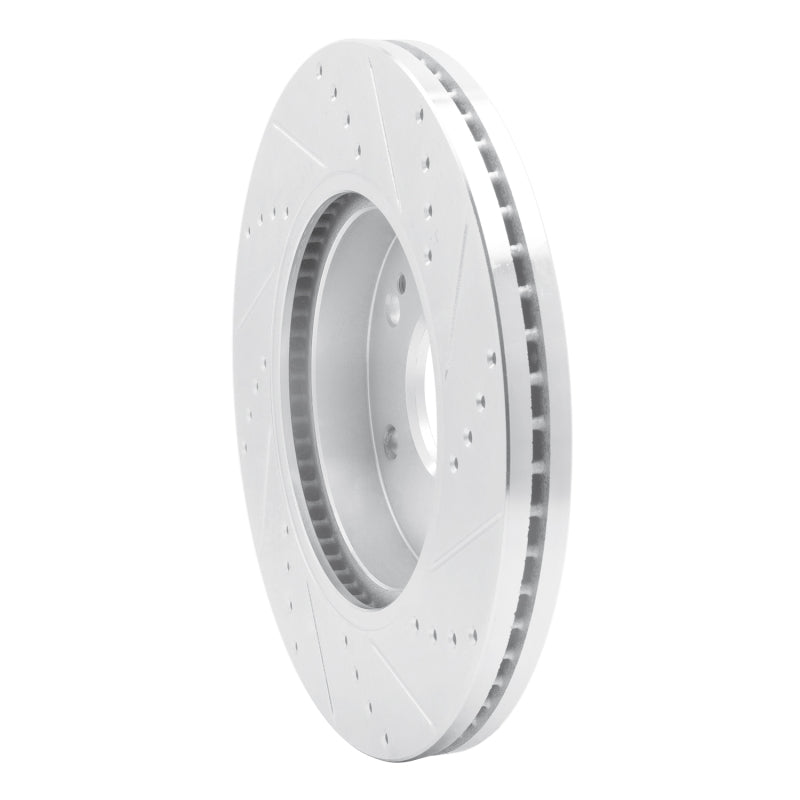 R1 Concepts R1 2019-2026 Cadillac Vistiq Front Left Drilled & Slotted Silver Brake Rotor