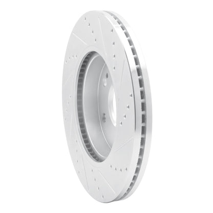 R1 Concepts R1 2019-2026 Cadillac Vistiq Front Left Drilled & Slotted Silver Brake Rotor