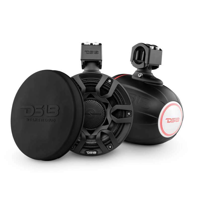 DS18 Marine And Powersports 8in 250 Watts RMS RGB LED Lights PRO-HY8.4B Incl Cover Included Black