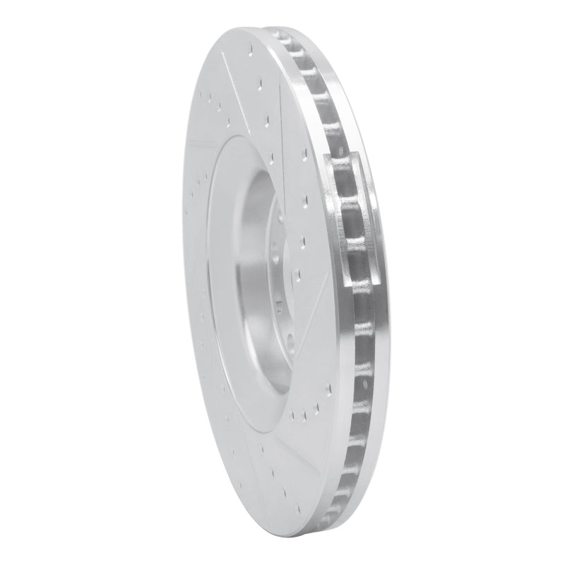 R1 Concepts R1 98-09 Audi A4 Quattro Front Left Drilled & Slotted Silver Brake Rotor