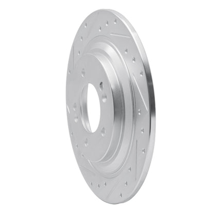 R1 Concepts R1 17-23 Hyundai Kona EV Rear Left Drilled & Slotted Silver Brake Rotor