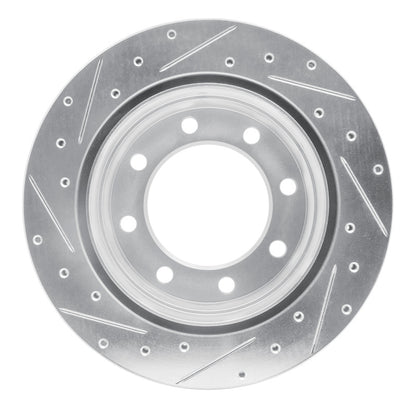 R1 Concepts R1 01-10 Chevrolet Silverado 3500 HD Rear Right Drilled & Slotted Silver Brake Rotor